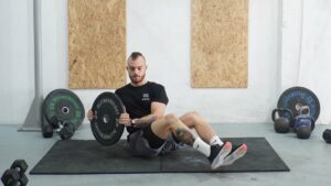 man russian twist