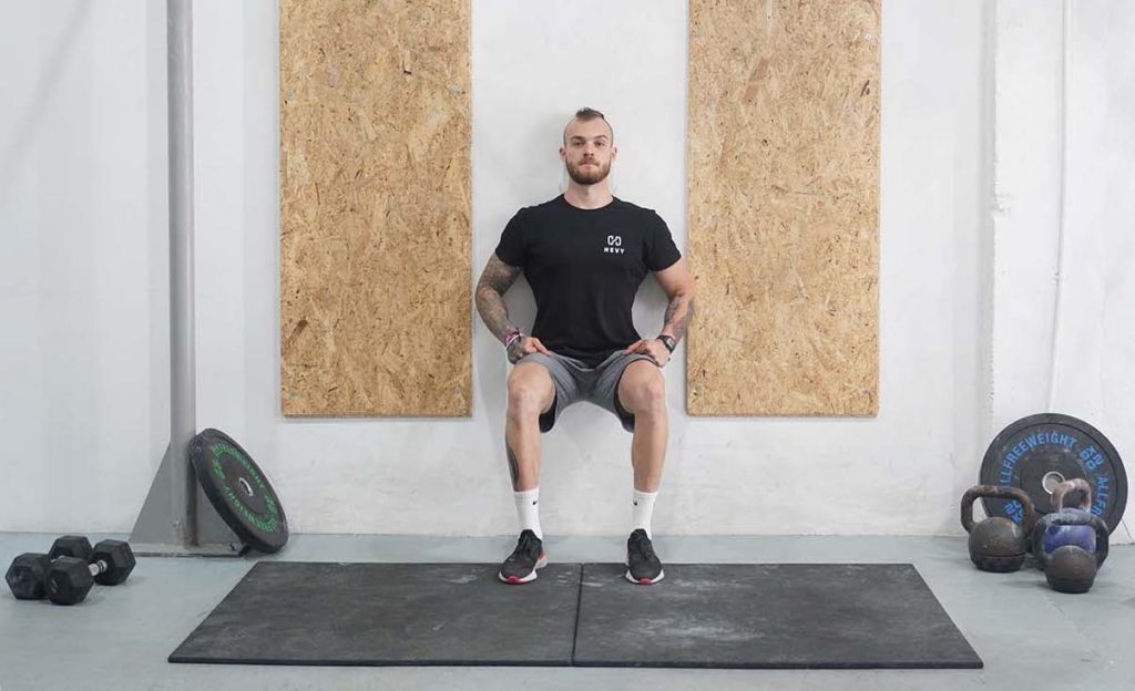 man wall sit leg workouts